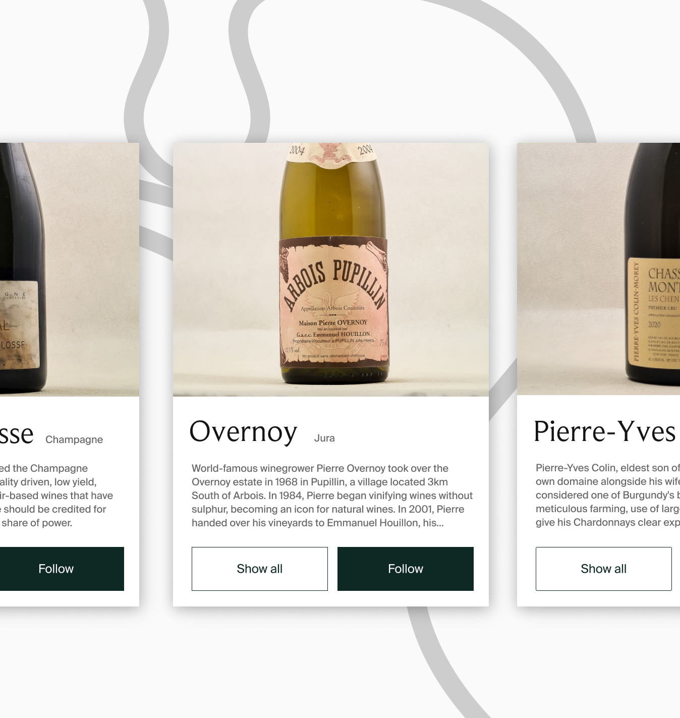 The x.wine marketplace shown on a phone
